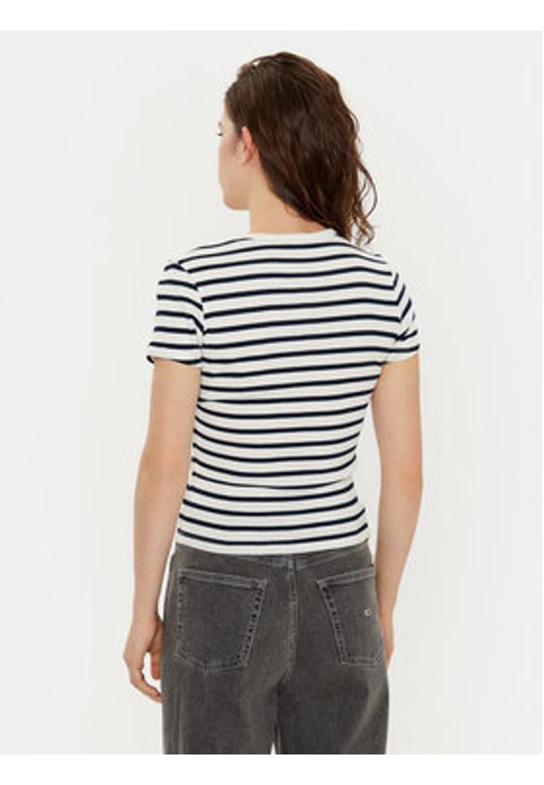 Tommy Jeans T-Shirt DW0DW19502 Kolorowy Slim Fit. Materiał: bawełna. Wzór: kolorowy
