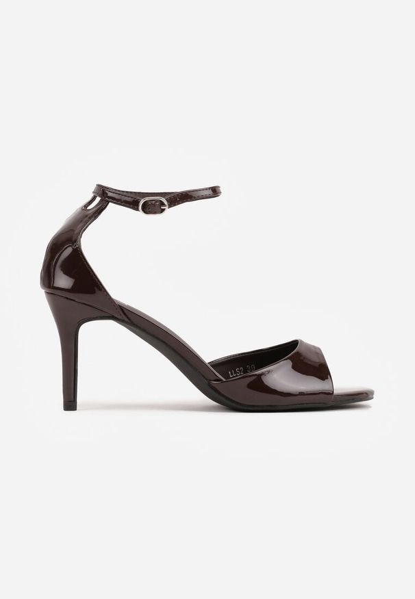 Renee - Brązowe Eleganckie Sandały na Szpilce z Paskiem z Klamerką Berose. Zapięcie: pasek. Kolor: brązowy. Obcas: na szpilce. Styl: elegancki. Wysokość obcasa: średni