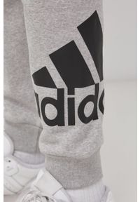 Adidas - adidas Spodnie HE4363 męskie z nadrukiem. Kolor: szary. Materiał: poliester, dzianina. Wzór: nadruk #3