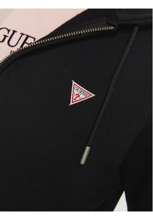 Guess Jeans Bluza GJ ZIP HOOD REG MINI W4YQ03 KC811 Czarny Regular Fit. Kolor: czarny. Materiał: bawełna