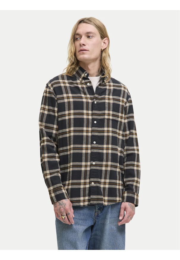 Jack & Jones - Jack&Jones Koszula Classic Flannel 12278406 Czarny Regular Fit. Kolor: czarny. Materiał: bawełna