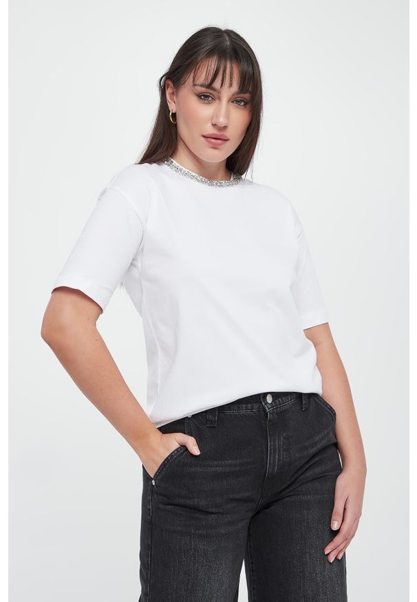 T-shirt damski z cyrkoniami Thei JOOP!