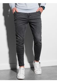 Ombre Clothing - Spodnie męskie jeansowe SKINNY FIT P937 - czarne - XL. Kolor: czarny. Materiał: jeans. Styl: klasyczny #3