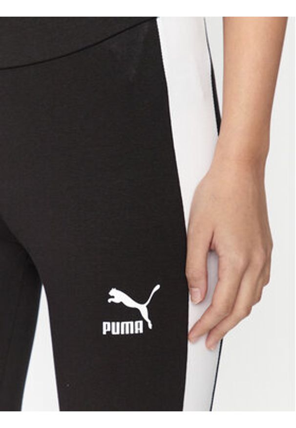 Puma Legginsy Iconic T7 530080 Czarny Tight Fit. Kolor: czarny. Materiał: bawełna