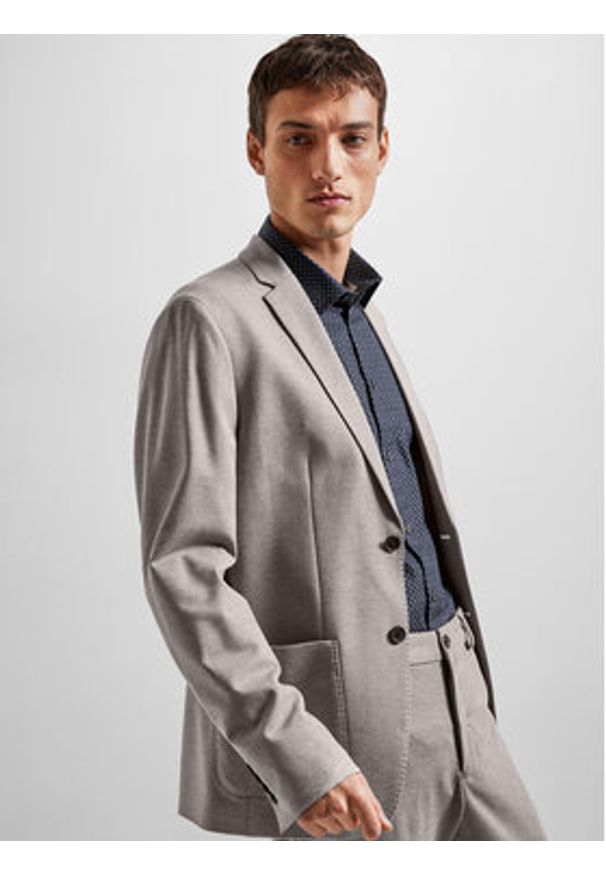 Selected Homme Marynarka Delon 16092484 Szary Slim Fit. Kolor: szary. Materiał: syntetyk, wiskoza