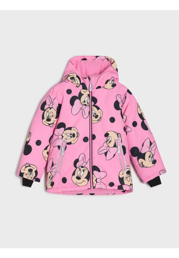 Sinsay - Kurtka ocieplana z kapturem Minnie Mouse - różowy. Typ kołnierza: kaptur. Kolor: różowy. Wzór: motyw z bajki