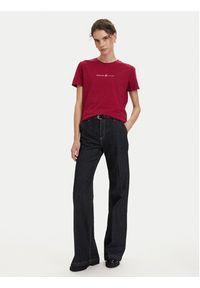 Beverly Hills Polo Club T-Shirt P-SS26W-TS6510 Bordowy Regular Fit. Typ kołnierza: polo. Kolor: czerwony. Materiał: bawełna #5
