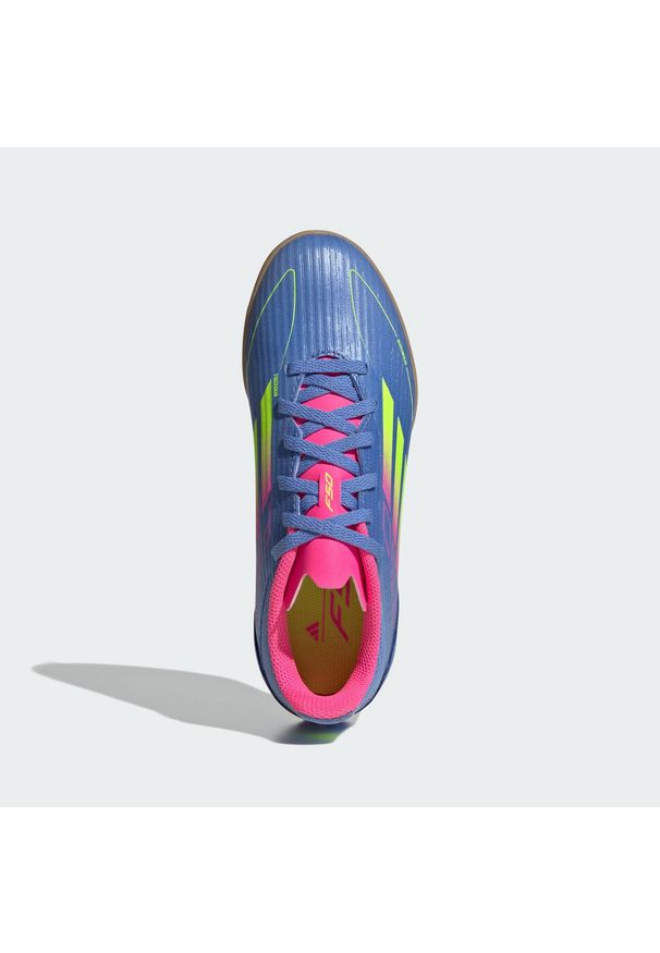 Adidas - Buty F50 League IN Kids. Kolor: różowy, wielokolorowy, niebieski, żółty. Materiał: materiał