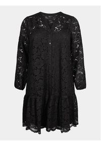 Zizzi Sukienka koktajlowa X96086E Czarny Regular Fit. Kolor: czarny. Materiał: bawełna, syntetyk. Styl: wizytowy