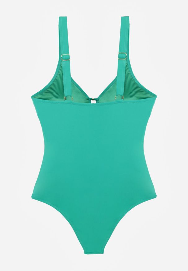 Born2be - Zielony Strój Kąpielowy Ozdobiony Koralikami Rhelea. Kolor: zielony. Wzór: aplikacja