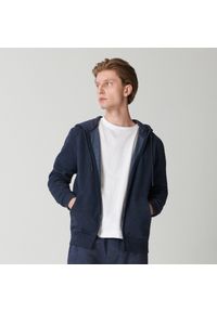 Sinsay - Bluza rozpinana basic - Granatowy. Kolor: niebieski #1