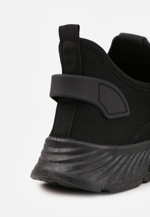 Born2be - Czarne Sznurowane Buty Sportowe na Grubszej Podeszwie Unamarie. Okazja: na spacer. Kolor: czarny. Materiał: jeans, dresówka. Szerokość cholewki: normalna. Sport: turystyka piesza