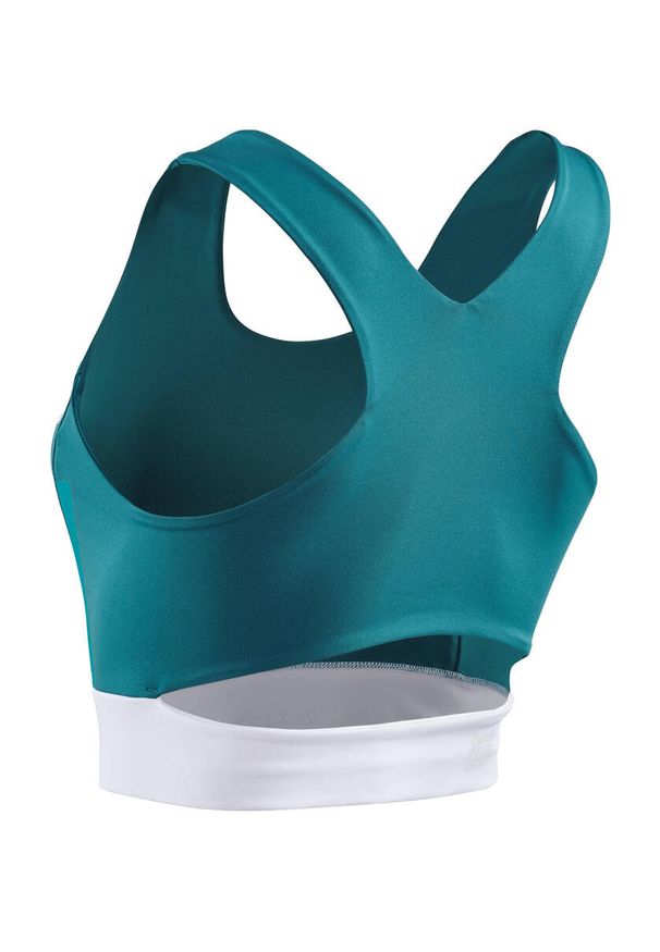 Damski sportowy Crop Top treningowy CEP. Kolor: biały, wielokolorowy, niebieski