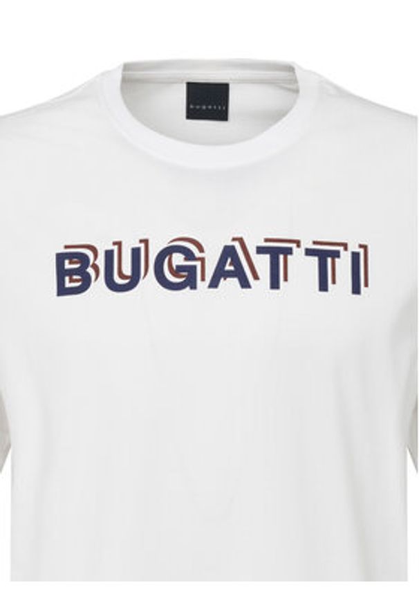 Bugatti T-Shirt 8350-75045C Biały Regular Fit. Kolor: biały. Materiał: bawełna