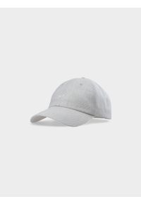 4f - 4F Czapka z daszkiem strapback męska - beżowa M. Kolor: beżowy. Materiał: bawełna, materiał. Wzór: haft. Sezon: lato. Styl: sportowy, klasyczny, casual