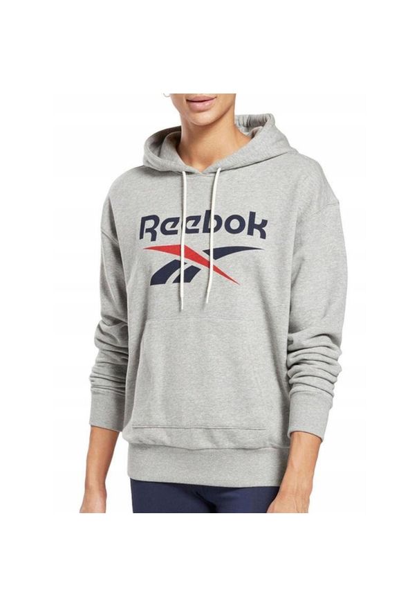 Reebok - Bluza na co dzień damska REEBOK z kapturem. Typ kołnierza: kaptur. Kolor: szary