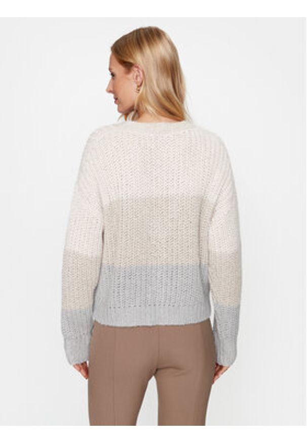 PESERICO - Peserico Kardigan S99042F03 Beżowy Regular Fit. Kolor: beżowy. Materiał: wełna