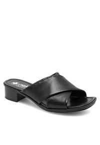 Rieker Klapki 62690-00 Czarny. Kolor: czarny. Materiał: skóra