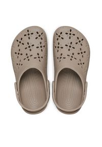 Crocs Klapki Classic Floral Cut Out Clog 210927 Brązowy. Kolor: brązowy