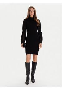 French Connection Sukienka dzianinowa 71ZBU Czarny Slim Fit. Kolor: czarny. Materiał: wiskoza #4