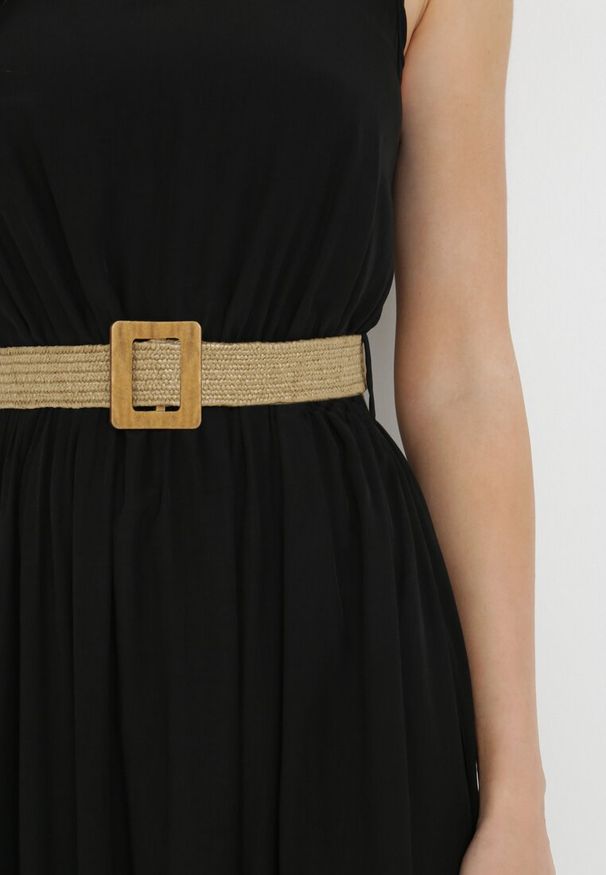 Born2be - Czarna Sukienka z Paskiem Chrysaleia. Okazja: na co dzień. Kolor: czarny. Długość rękawa: na ramiączkach. Wzór: gładki. Sezon: lato. Typ sukienki: proste. Styl: casual. Długość: maxi