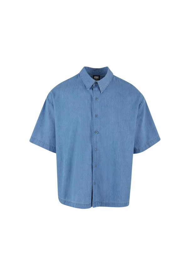 Urban Classics - Koszula Męska Denim Lekka. Kolor: szary, niebieski, wielokolorowy. Materiał: denim