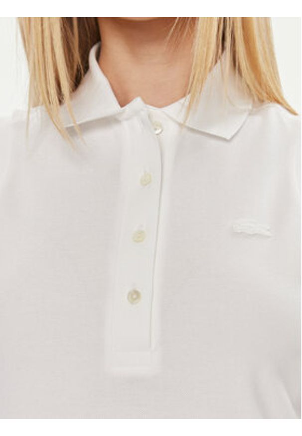 Lacoste Polo PF5445 Biały Slim Fit. Typ kołnierza: polo. Kolor: biały. Materiał: bawełna