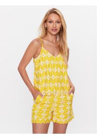 YAS Top 26029623 Żółty Regular Fit. Kolor: żółty. Materiał: bawełna