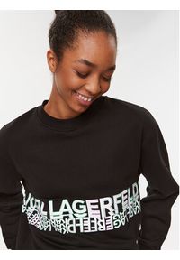 Karl Lagerfeld - KARL LAGERFELD Bluza 235W1813 Czarny Regular Fit. Typ kołnierza: dekolt w karo. Kolor: czarny. Materiał: bawełna #5
