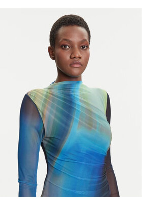 Desigual Sukienka codzienna Shira 25WWVK43 Niebieski Slim Fit. Okazja: na co dzień. Kolor: niebieski. Materiał: syntetyk. Typ sukienki: proste. Styl: casual