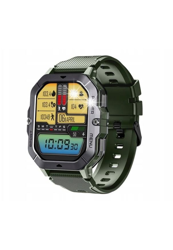 Smartwatch Oukitel Smartwatch Oukitel BT101 2,02" 410 mAh zielony AMOLED SpO2 Bluetooth 5ATM. Rodzaj zegarka: smartwatch. Kolor: zielony