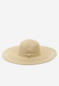 Renee - Beżowy Kapelusz Plażowy z Plecionki w stylu Boho Amicuralia. Kolor: beżowy. Materiał: materiał. Sezon: lato. Styl: boho