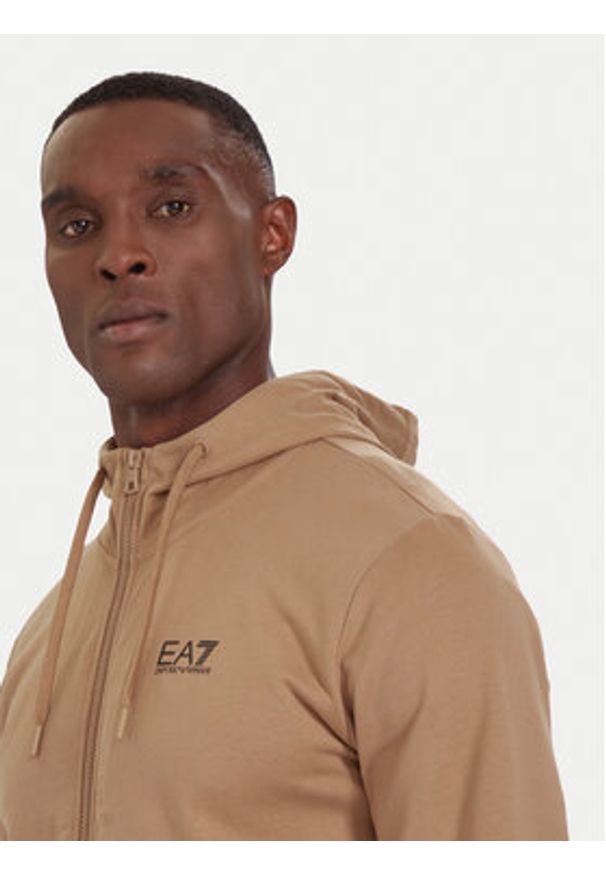 EA7 Emporio Armani Bluza 7M000568 AF13512 U6171 Beżowy Regular Fit. Kolor: beżowy. Materiał: bawełna