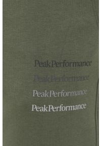 Peak Performance spodnie dresowe męskie kolor zielony z nadrukiem. Kolor: zielony. Materiał: dresówka. Wzór: nadruk #2