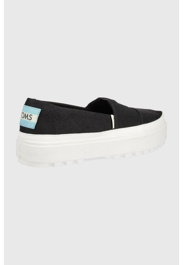 Toms tenisówki ALPARGATA LUG damskie kolor czarny. Kolor: czarny. Materiał: guma. Obcas: na platformie
