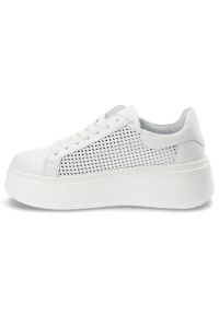 DAMISS - Białe Sneakersy Damiss Modne Obuwie Damskie. Kolor: biały. Materiał: materiał. Szerokość cholewki: normalna #3