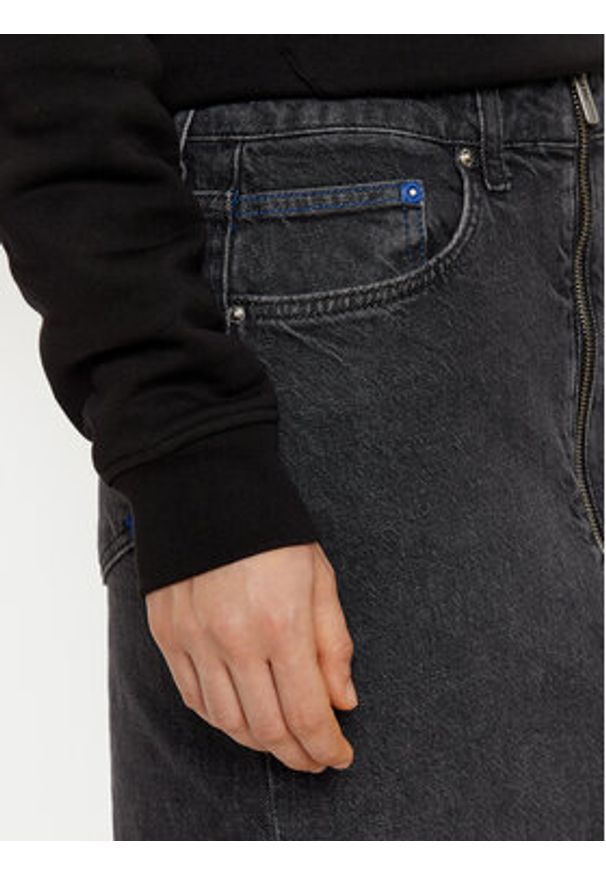 Karl Lagerfeld Jeans Spódnica jeansowa A1W12008 Szary Regular Fit. Kolor: szary. Materiał: bawełna