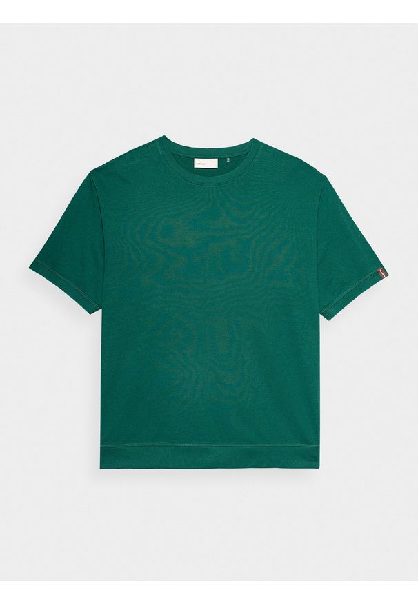 outhorn - T-shirt gładki męski Outhorn - zielony. Okazja: na co dzień. Kolor: zielony. Materiał: dresówka, dzianina. Długość rękawa: krótki rękaw. Długość: krótkie. Wzór: gładki. Styl: casual