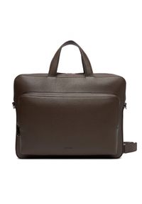 Calvin Klein Torba na laptopa Micro Pebble Slim Briefcase 36 LV04D3012G Brązowy. Kolor: brązowy. Materiał: skóra