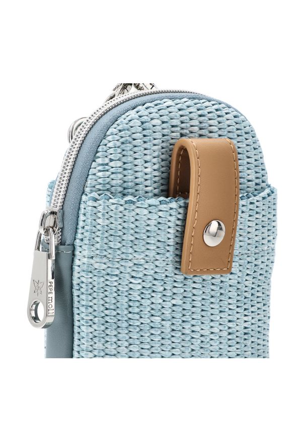 Niebieska Modna Damska Torebka Na Telefon Pepe Moll. Kolor: niebieski. Sezon: lato. Styl: elegancki. Rodzaj torebki: na ramię