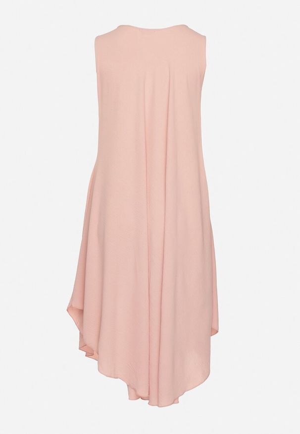 Born2be - Różowa Rozkloszowana Sukienka z Bawełną Nairilo. Okazja: na spacer. Kolor: różowy. Materiał: bawełna. Sezon: lato. Styl: klasyczny, elegancki