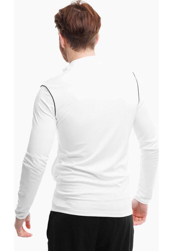 Bluza sportowa męska Nike Dry Park 20 TRK JKT K. Typ kołnierza: kołnierzyk stójkowy, bez kaptura. Kolor: biały. Długość rękawa: długi rękaw. Technologia: Dri-Fit (Nike). Styl: sportowy. Sport: piłka nożna