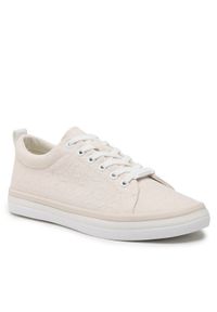 Calvin Klein Tenisówki Low Prof Vulc Lace Up HW0HW01410 Beżowy. Kolor: beżowy. Materiał: materiał