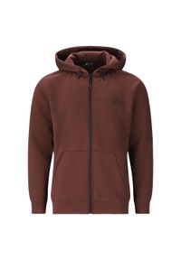 VIRTUS - Bluza z kapturem z pełnym zamkiem błyskawicznym Virtus Taro. Typ kołnierza: kaptur. Kolor: brązowy. Sport: fitness #1