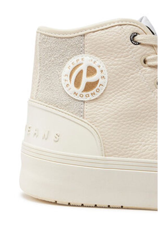 Pepe Jeans Trampki PLS31576 Écru. Materiał: skóra