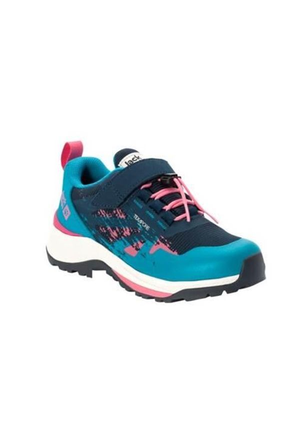 Buty do chodzenia dla dzieci Jack Wolfskin Villi Hiker Texapore Low. Zapięcie: rzepy. Kolor: niebieski. Materiał: tkanina, materiał, syntetyk. Szerokość cholewki: normalna. Sport: turystyka piesza