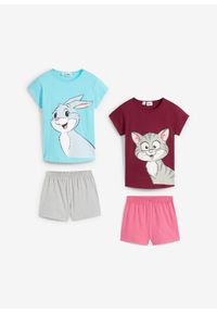 bonprix - Piżama z krótkimi spodenkami z miękkiej bawełny (2 szt.). Kolor: niebieski. Materiał: bawełna. Długość: krótkie. Wzór: nadruk, motyw z bajki #3