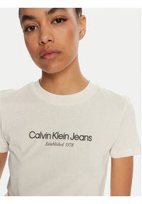 Calvin Klein Jeans T-Shirt J20J224914 Écru Regular Fit. Materiał: bawełna #5