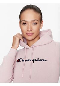 Champion Bluza Hooded Sweatshirt 116579 Różowy Regular Fit. Kolor: różowy. Materiał: syntetyk #2