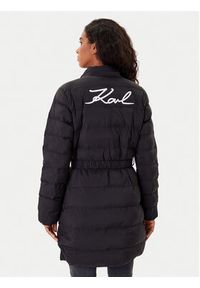 Karl Lagerfeld - KARL LAGERFELD Kurtka zimowa A1W15047 Czarny Slim Fit. Typ kołnierza: dekolt w karo. Kolor: czarny. Materiał: syntetyk. Sezon: zima #4